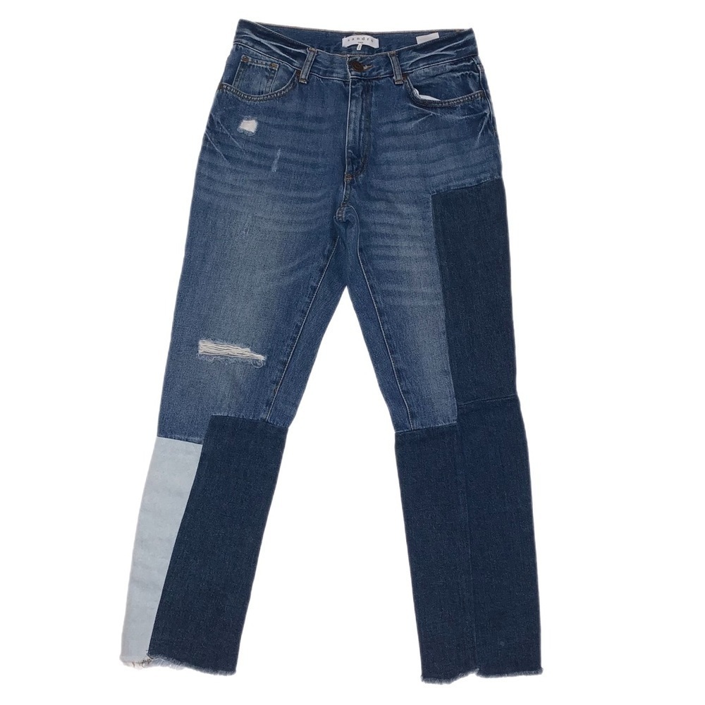 Sandro Patchwork Distressed Jeans Euc - image 3